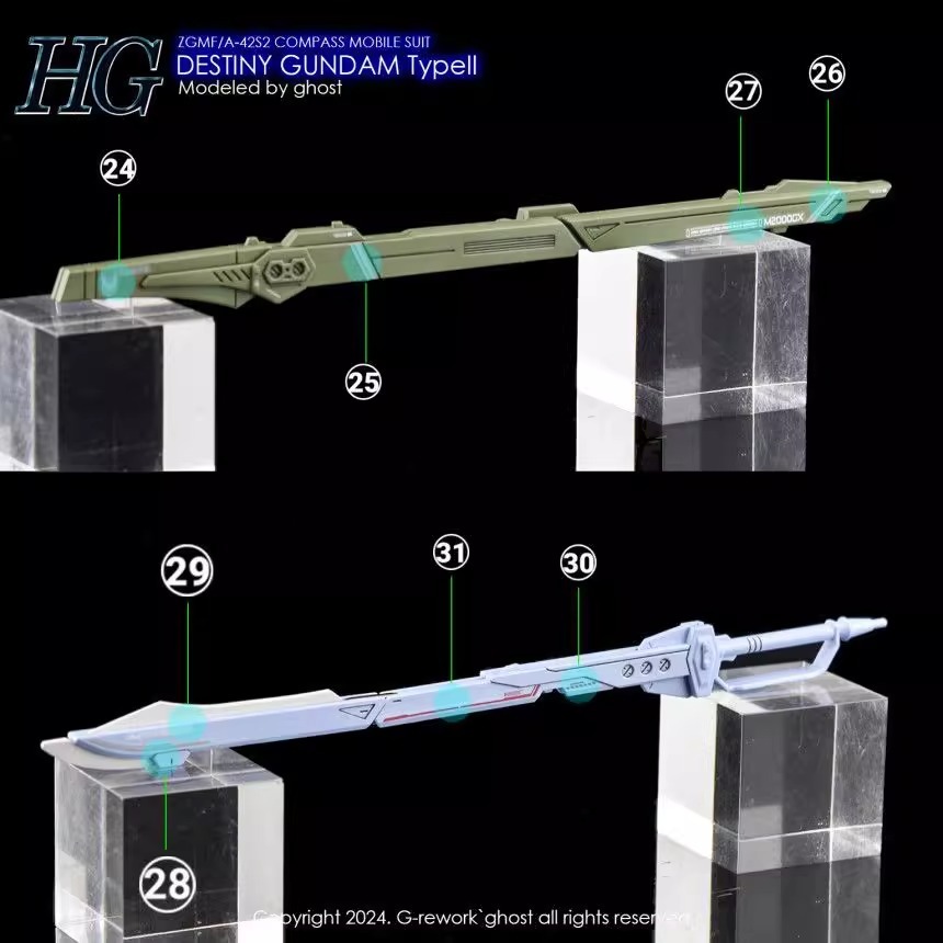 [BUOCO] 炎水貼 GHOST HG 1/144 命運鋼彈 Spec II SEED Destiny 螢光 水貼-細節圖6