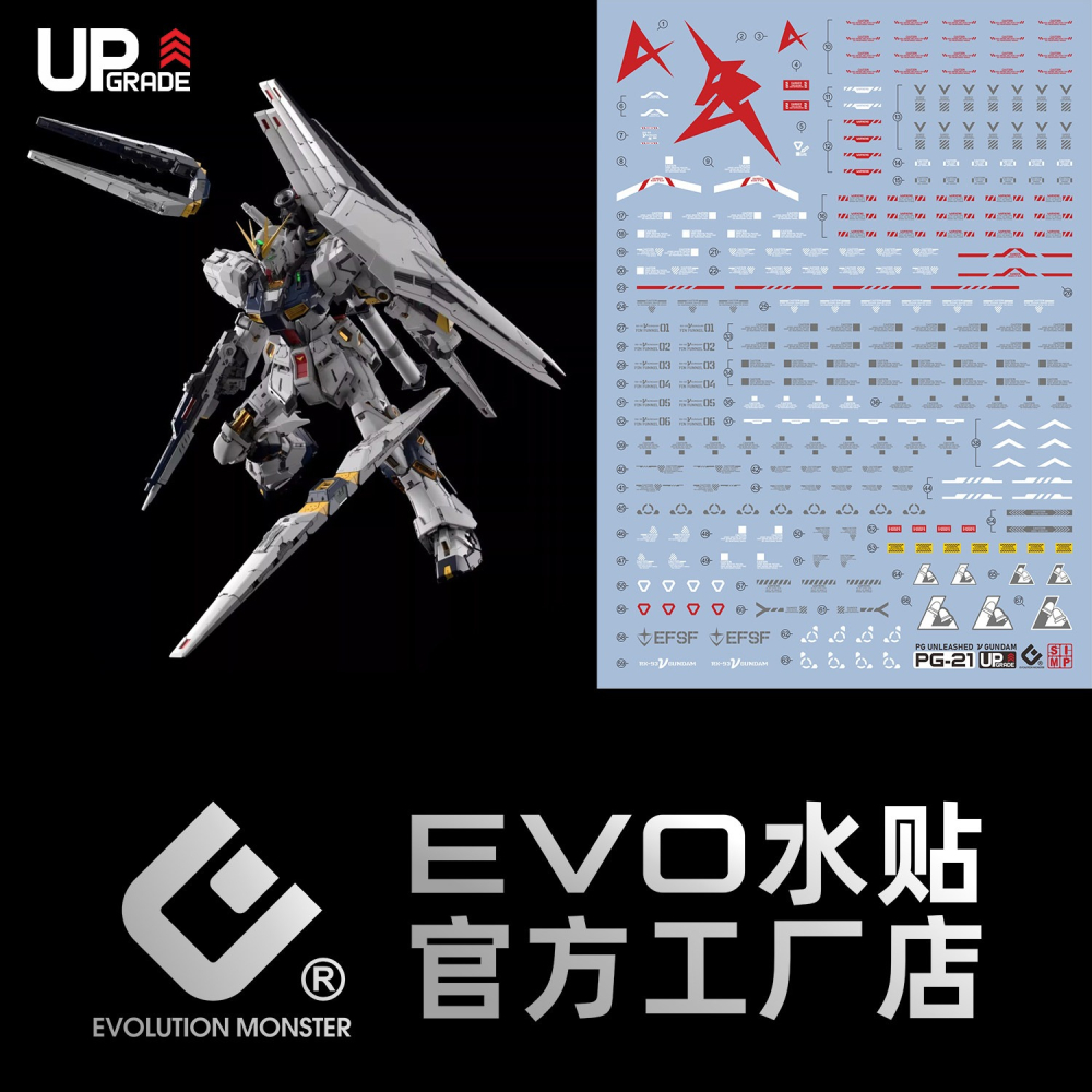 [BUOCO] EVO 水貼 PG-21 PGU 1/60 ν鋼彈 RX-93 Nu Gundam 牛鋼 螢光 水貼-細節圖2