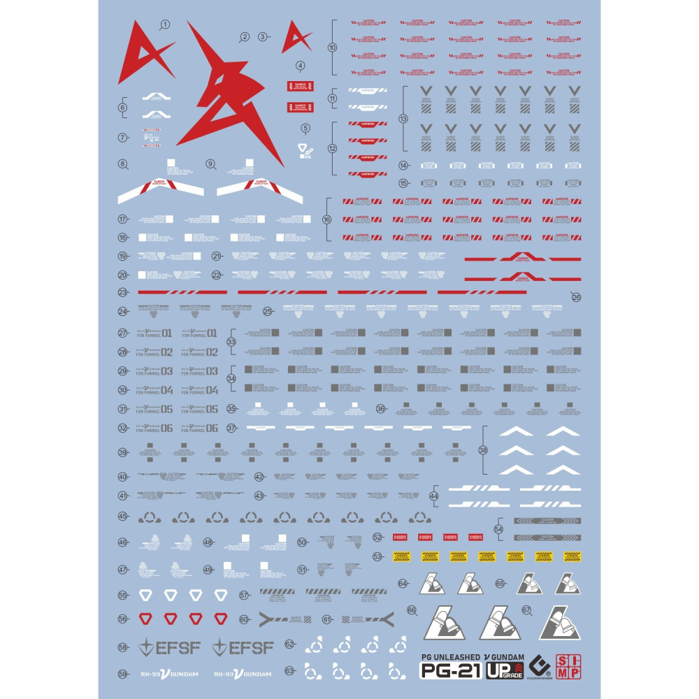 [BUOCO] EVO 水貼 PG-21 PGU 1/60 ν鋼彈 RX-93 Nu Gundam 牛鋼 螢光 水貼-細節圖3