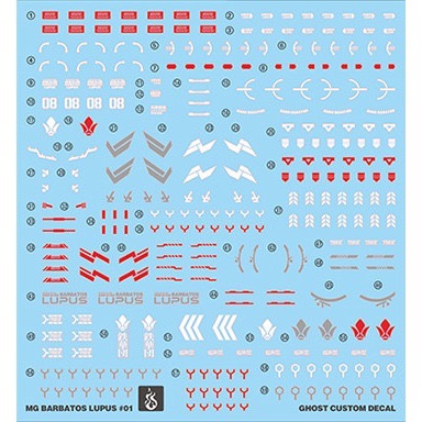 [BUOCO] 炎水貼 GHOST MG 1/100 天狼型獵魔鋼彈 Barbatos Lupus 鐵華團 螢光 水貼-細節圖2