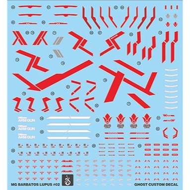 [BUOCO] 炎水貼 GHOST MG 1/100 天狼型獵魔鋼彈 Barbatos Lupus 鐵華團 螢光 水貼-細節圖3