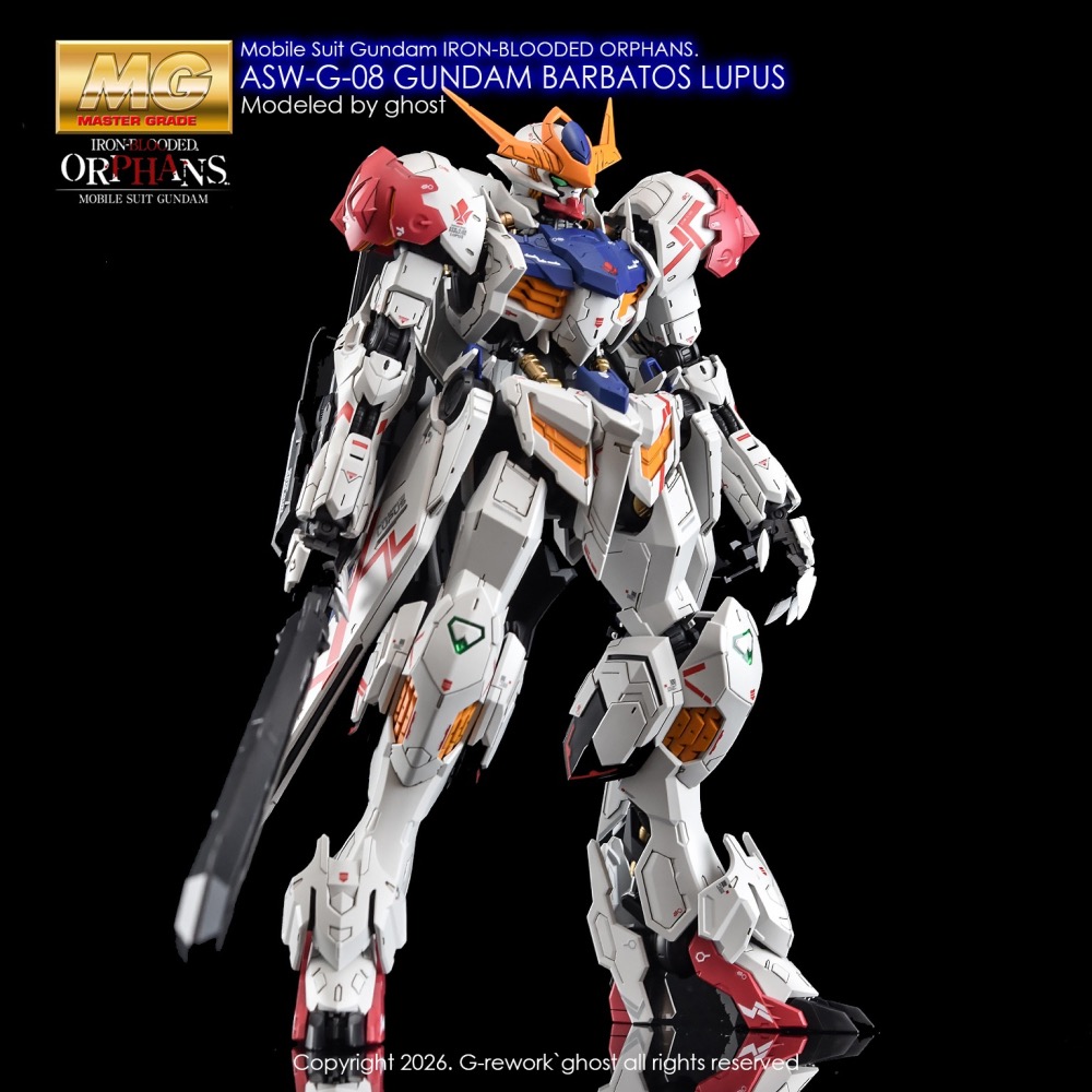 [BUOCO] 炎水貼 GHOST MG 1/100 天狼型獵魔鋼彈 Barbatos Lupus 鐵華團 螢光 水貼-細節圖5