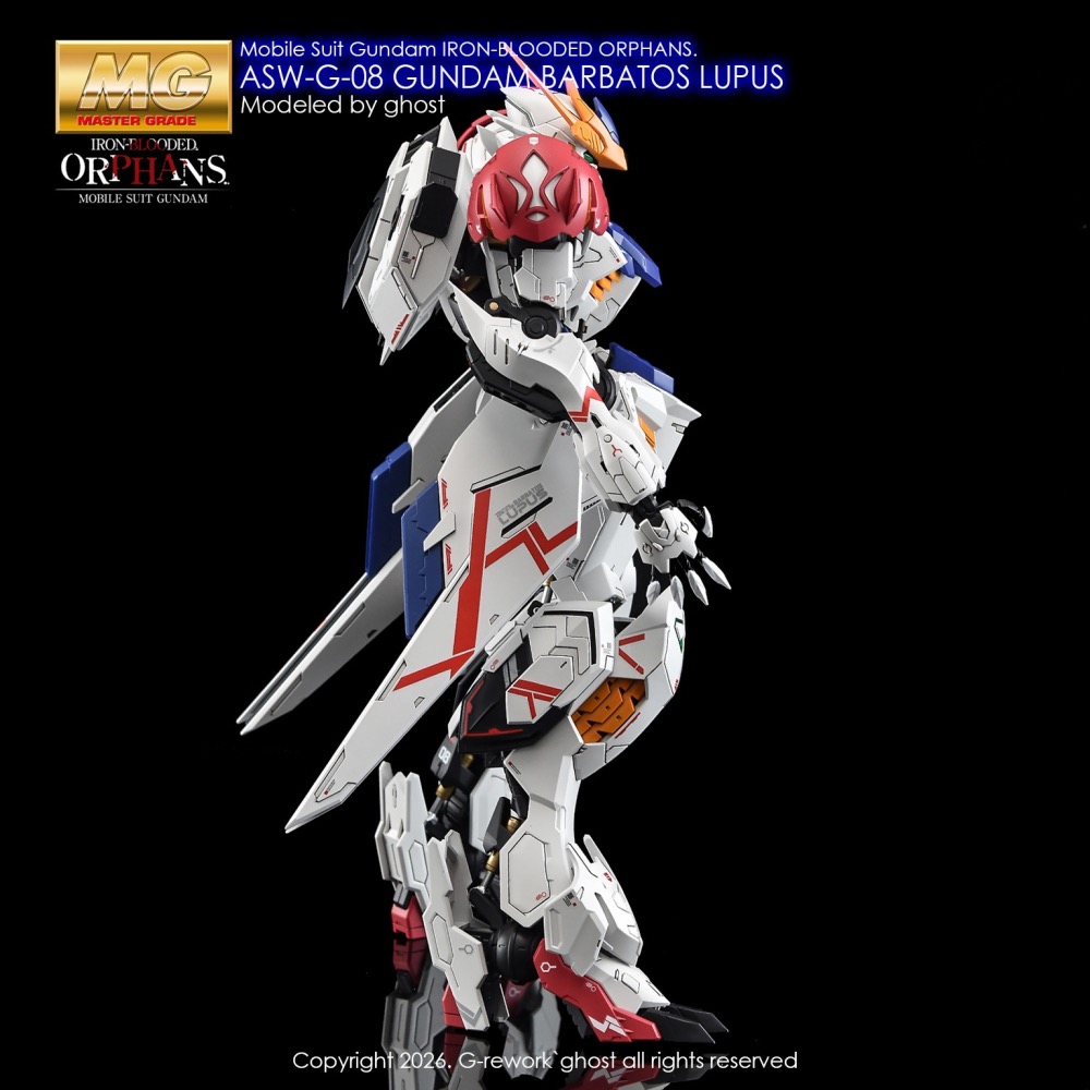 [BUOCO] 炎水貼 GHOST MG 1/100 天狼型獵魔鋼彈 Barbatos Lupus 鐵華團 螢光 水貼-細節圖8
