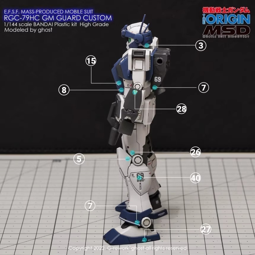 [BUOCO] 炎水貼 GHOST HG 1/144 吉姆防衛特裝型 GM Guard Custom 螢光 水貼-細節圖5