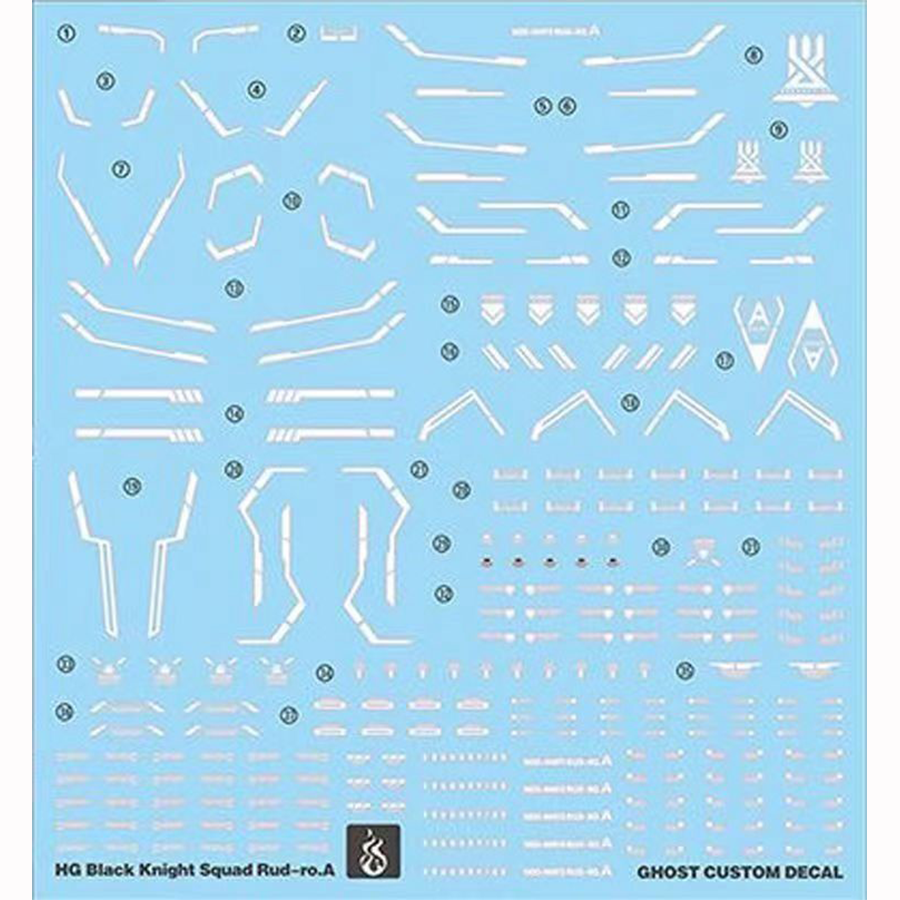 [BUOCO] 炎水貼 GHOST HG 黑騎士暴風神小隊機 Rud-ro.A 葛里芬專用機 基金國 螢光 水貼 144-細節圖2