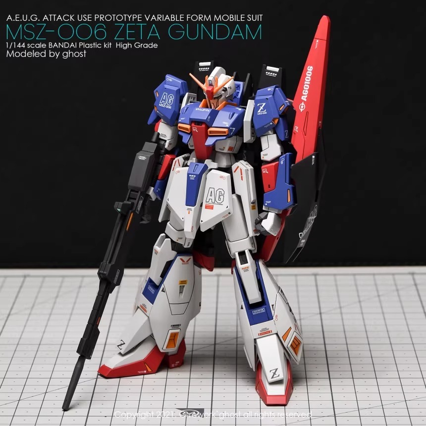 [BUOCO] 炎水貼 HG GHOST 1/144 Z鋼彈 Zeta Gundam MSZ-006 幽谷 螢光 水貼-細節圖4