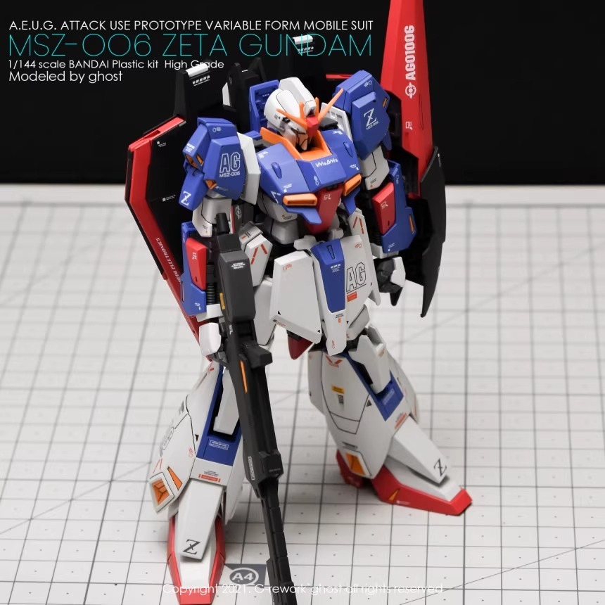 [BUOCO] 炎水貼 HG GHOST 1/144 Z鋼彈 Zeta Gundam MSZ-006 幽谷 螢光 水貼-細節圖5