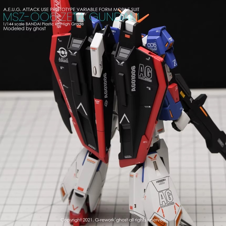 [BUOCO] 炎水貼 HG GHOST 1/144 Z鋼彈 Zeta Gundam MSZ-006 幽谷 螢光 水貼-細節圖8