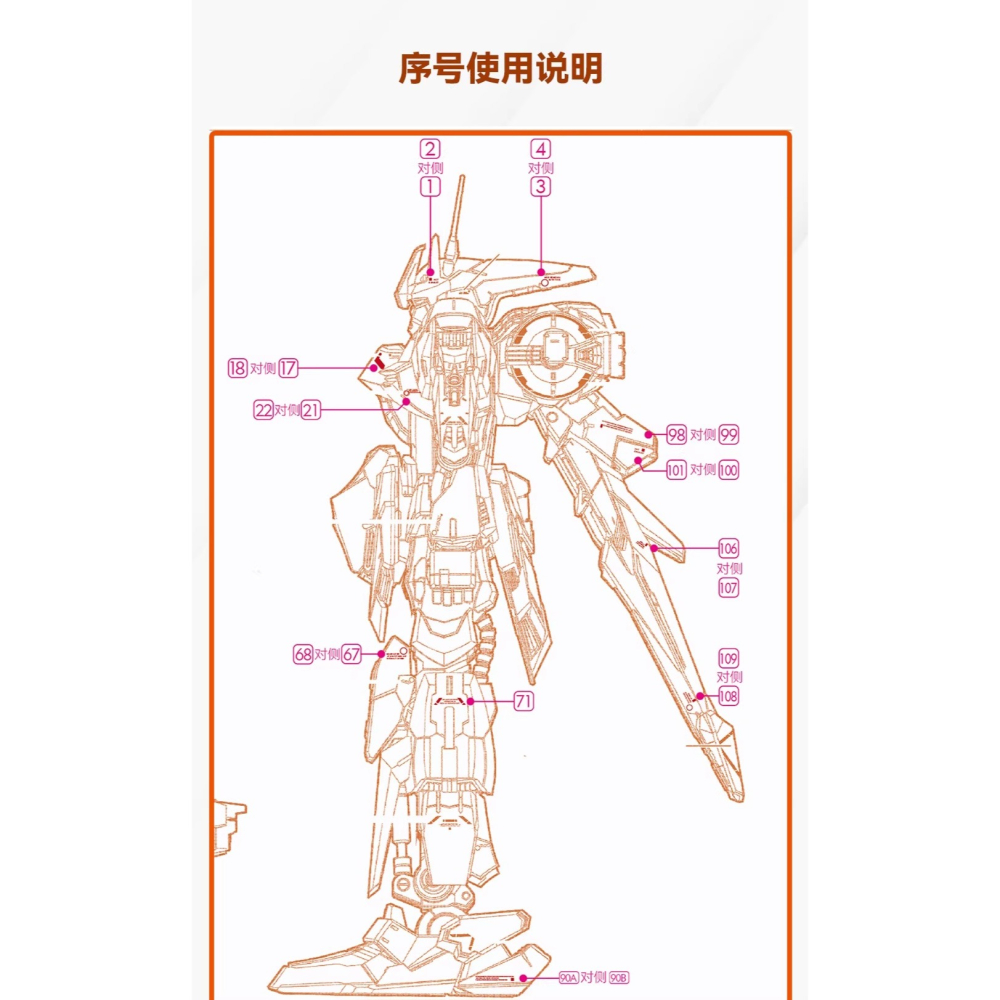 [BUOCO] 咕廠長 GUGU MG 全裝甲型百式改 FA百式 FA-100S 神馬模型 黃金武士  專用 水貼-細節圖4