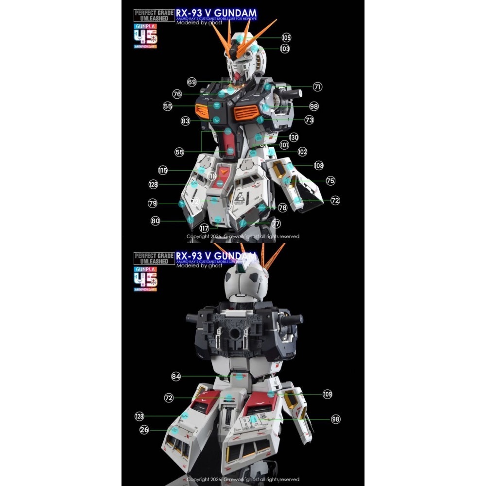 [BUOCO] 炎水貼 GHOST PGU 1/60 v鋼彈 Nu鋼彈 牛鋼 RX-93 螢光 水貼-細節圖3