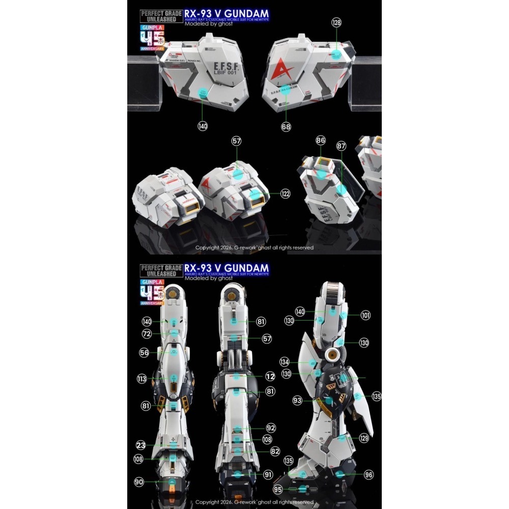 [BUOCO] 炎水貼 GHOST PGU 1/60 v鋼彈 Nu鋼彈 牛鋼 RX-93 螢光 水貼-細節圖4