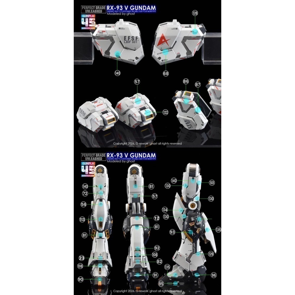 [BUOCO] 炎水貼 GHOST PGU 1/60 v鋼彈 Nu鋼彈 牛鋼 RX-93 螢光 水貼-細節圖4