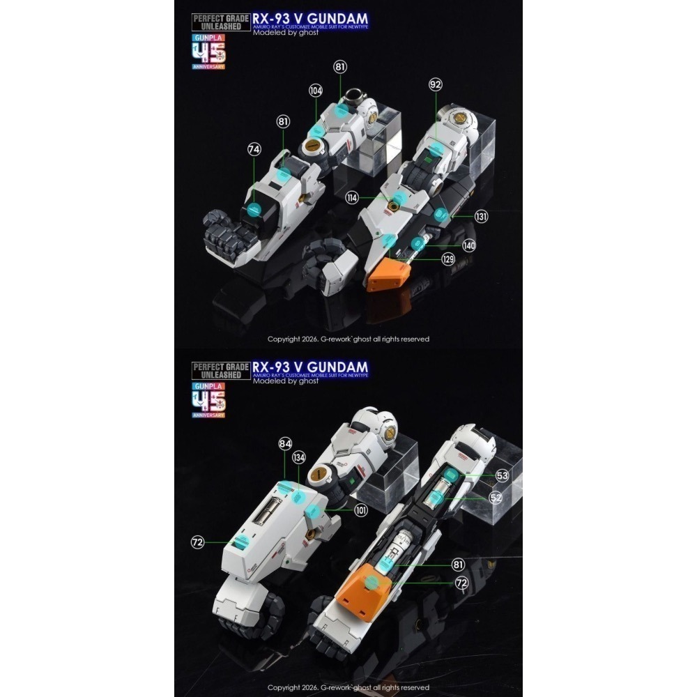 [BUOCO] 炎水貼 GHOST PGU 1/60 v鋼彈 Nu鋼彈 牛鋼 RX-93 螢光 水貼-細節圖5