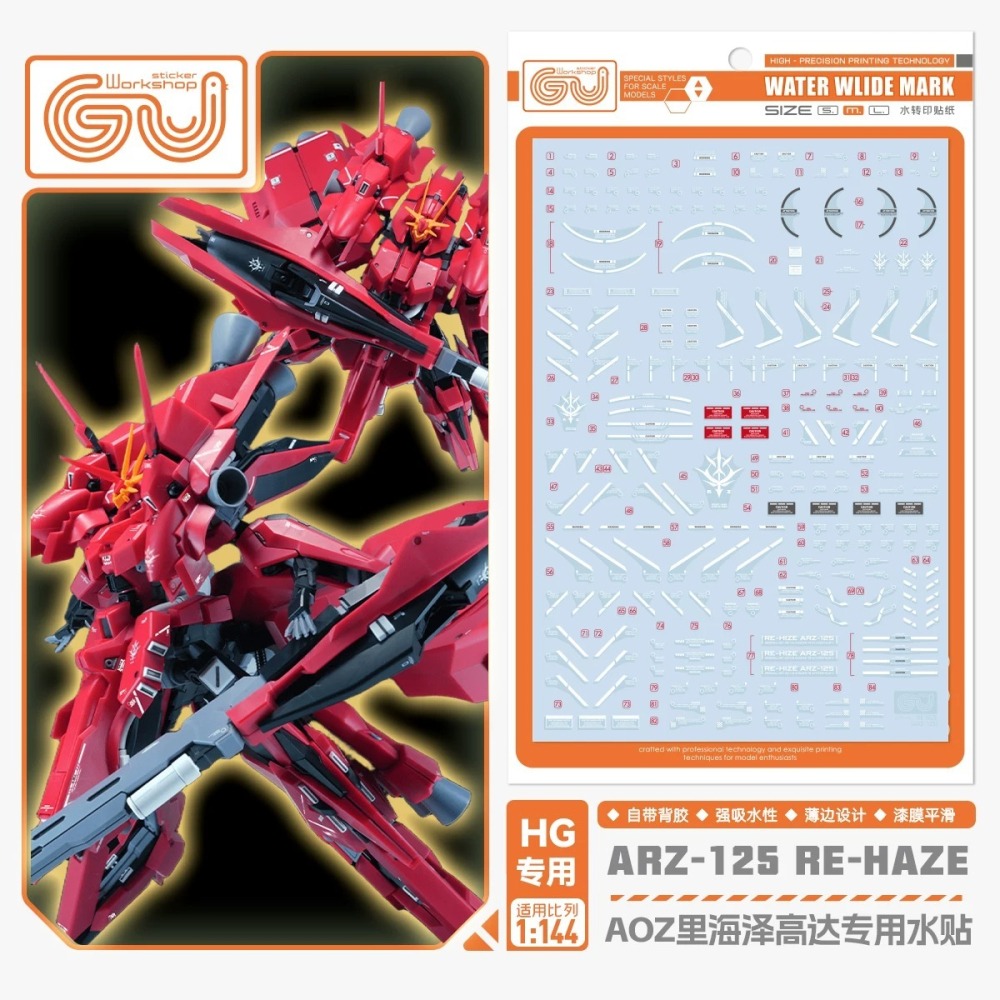 [BUOCO] 咕廠長 GUGU HG A.O.Z Re-Boot 里海傑 里海澤 Re-Haze 水貼 AOZ 小龍蝦-細節圖2