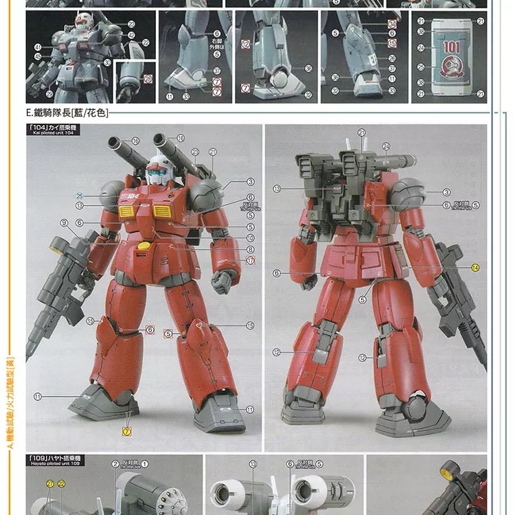 [BUOCO] 咕廠長 GUGU HG 1/144 GTO 鋼加農 五合一 (鐵騎兵/庫島/火力試驗型) 專用水貼-細節圖8