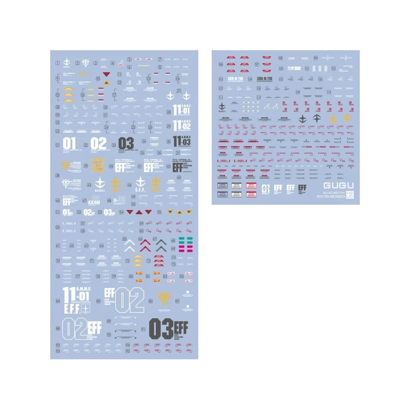 [BUOCO] 咕廠長 GUGU HG 1/144 蒼藍命運 1號機 2號機 3號機 EXAM 三合一 通用水貼-細節圖3