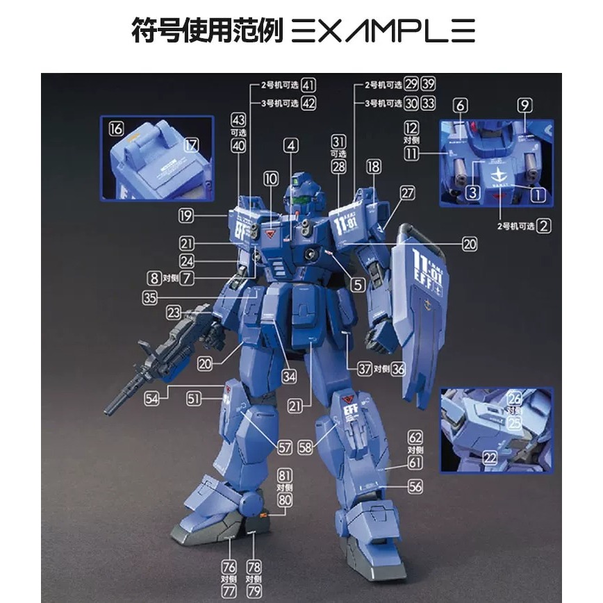 [BUOCO] 咕廠長 GUGU HG 1/144 蒼藍命運 1號機 2號機 3號機 EXAM 三合一 通用水貼-細節圖5