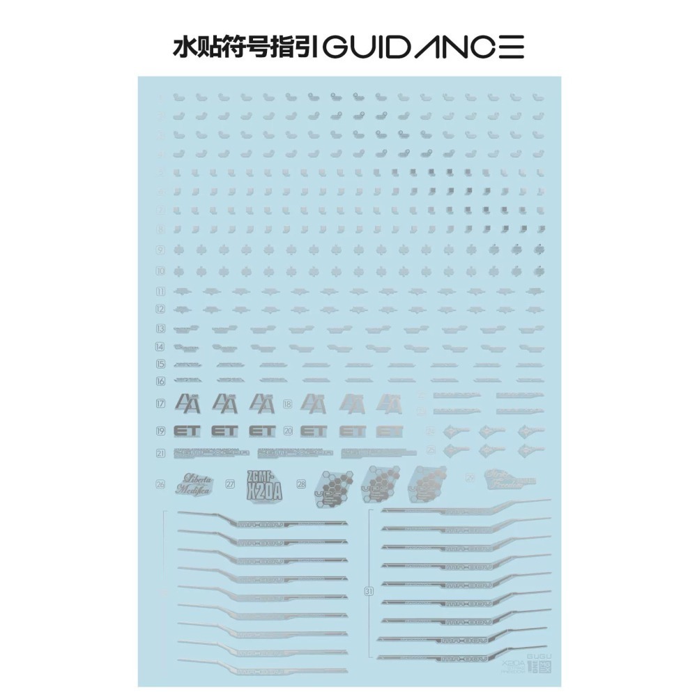 [BUOCO] 咕廠長 GUGU MGEX 1/100 攻擊自由鋼彈 午夜黑 限定版 槍鐵色 專用水貼-細節圖4