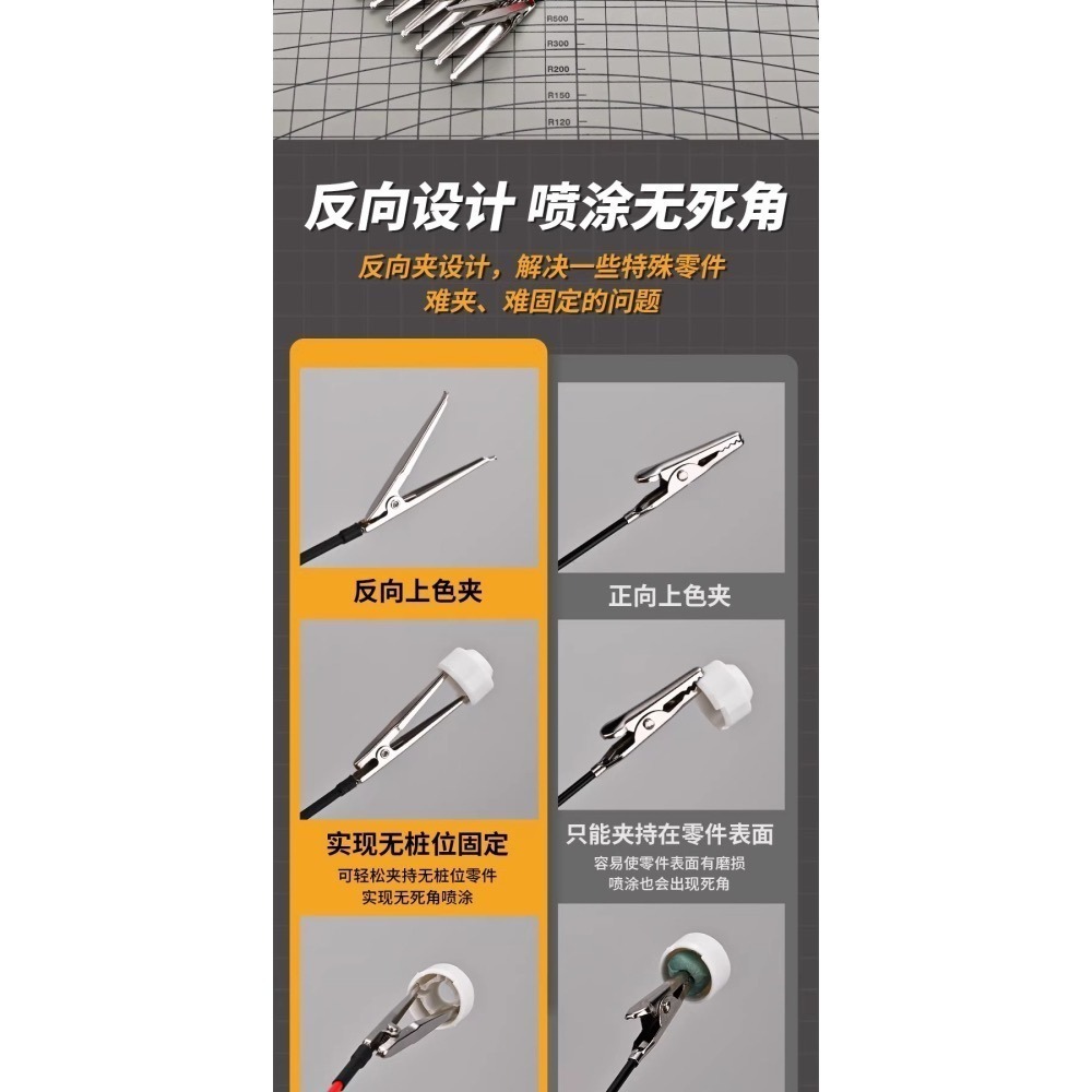 [BUOCO] 模式玩造 MS-130 金屬反向上色夾 噴漆夾 (10支裝) 模型零件噴塗 解決無卡榫中空零件-細節圖9
