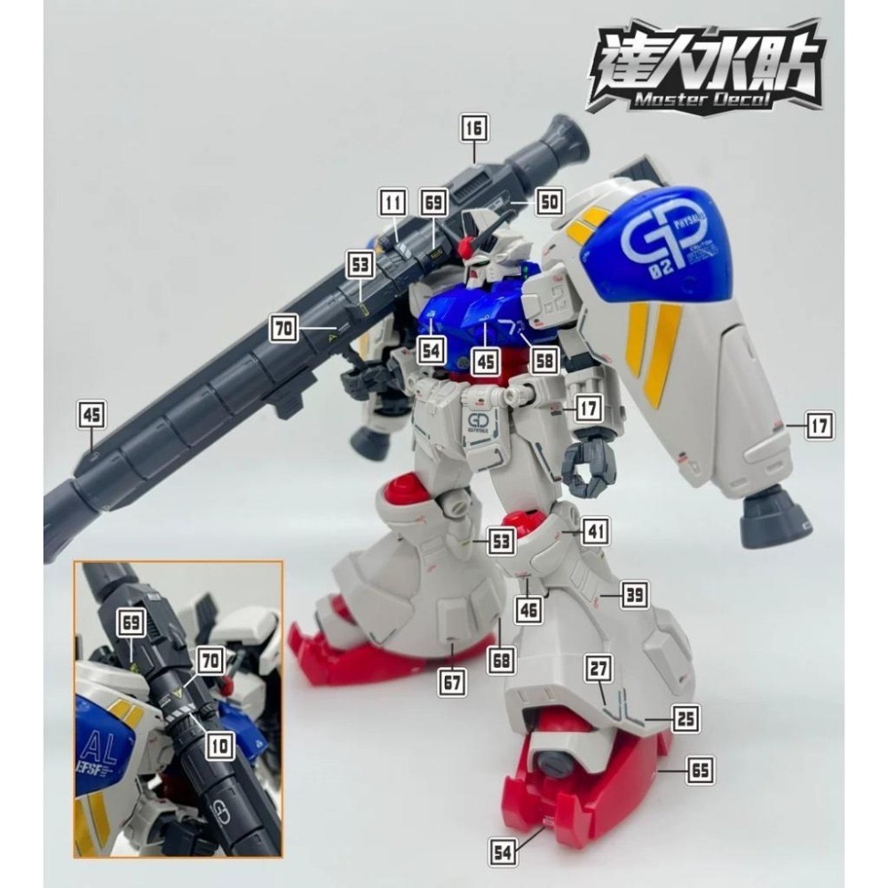 [BUOCO] 達人水貼 H076 HG 鋼彈試作2號機 ( GP02A 酸漿果 ) 螢光 專用水貼 | 大林 GP02-細節圖6