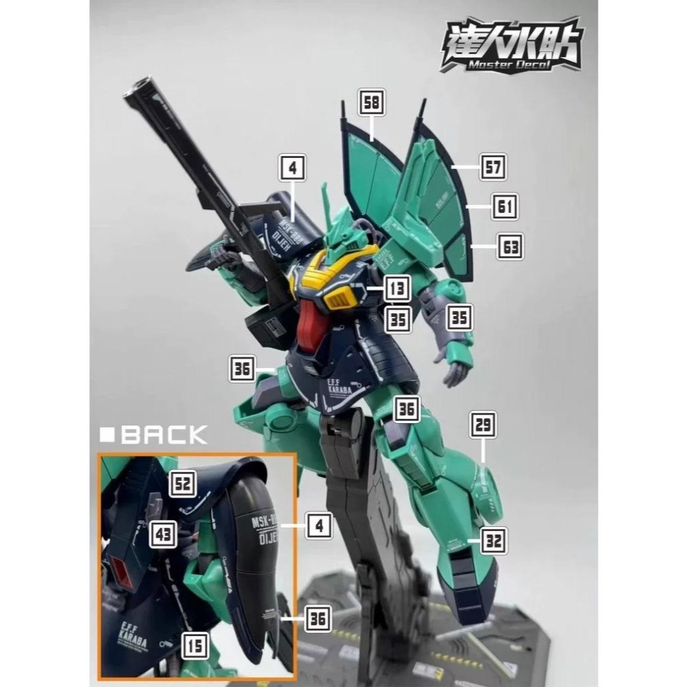 [BUOCO] 達人水貼 H012 HGUC 迪傑 ( DIJEH ) MSK-008 螢光 專用水貼 | 大林-細節圖4