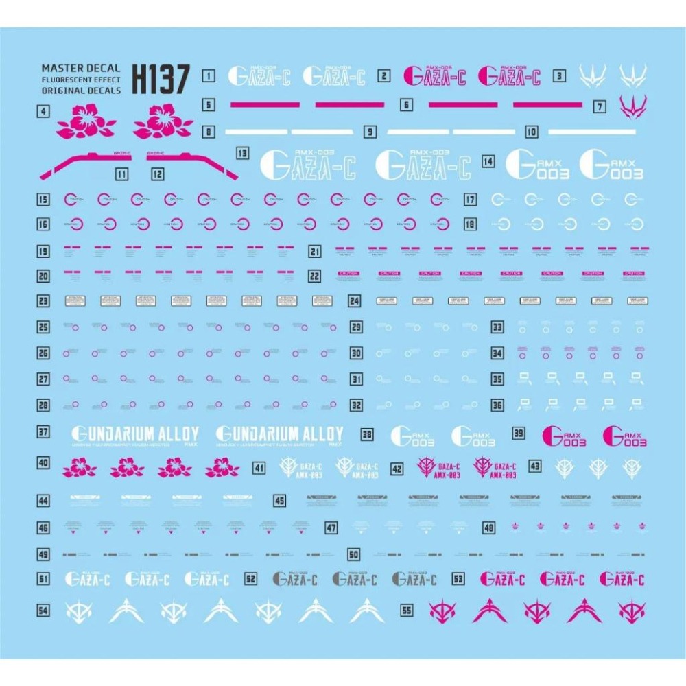 [BUOCO] 達人水貼 H137 HG 卡薩C 哈曼專用機 AMX-003 GAZ-C 螢光 水貼 | 大林水貼-細節圖3