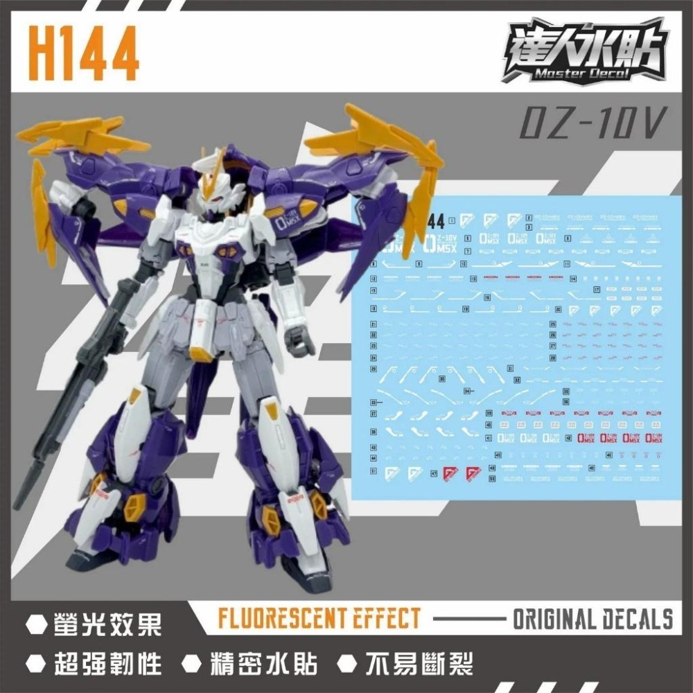 [BUOCO] 達人水貼 H144 HG 亞斯克雷普歐斯鋼彈 蛇夫座 OZ-10VMSX 螢光 水貼 | 大林-細節圖2