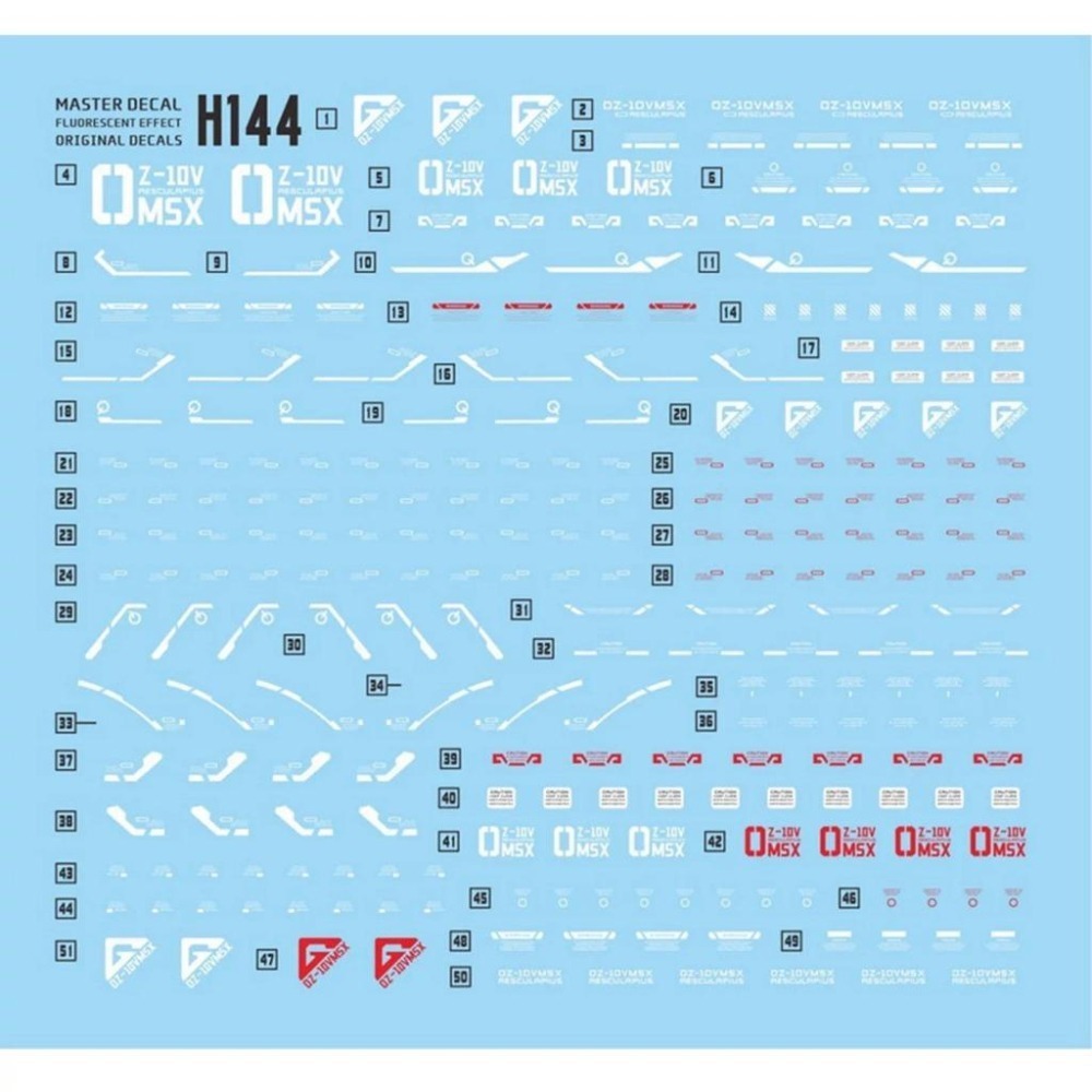 [BUOCO] 達人水貼 H144 HG 亞斯克雷普歐斯鋼彈 蛇夫座 OZ-10VMSX 螢光 水貼 | 大林-細節圖7