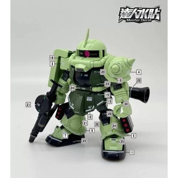 [BUOCO] 達人水貼 S003 SDCS 薩克II ZAKU II (紅+綠雙機對應款) 螢光 水貼 | 大林 |-細節圖4