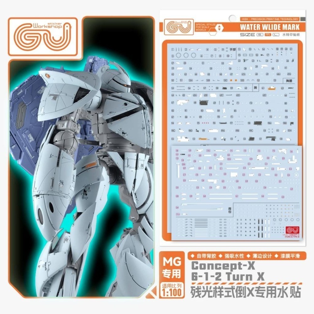 [BUOCO] 咕廠長【GUGU】MG 1/100 逆X TURN X Concept-X 6-1-2 專用水貼-細節圖3