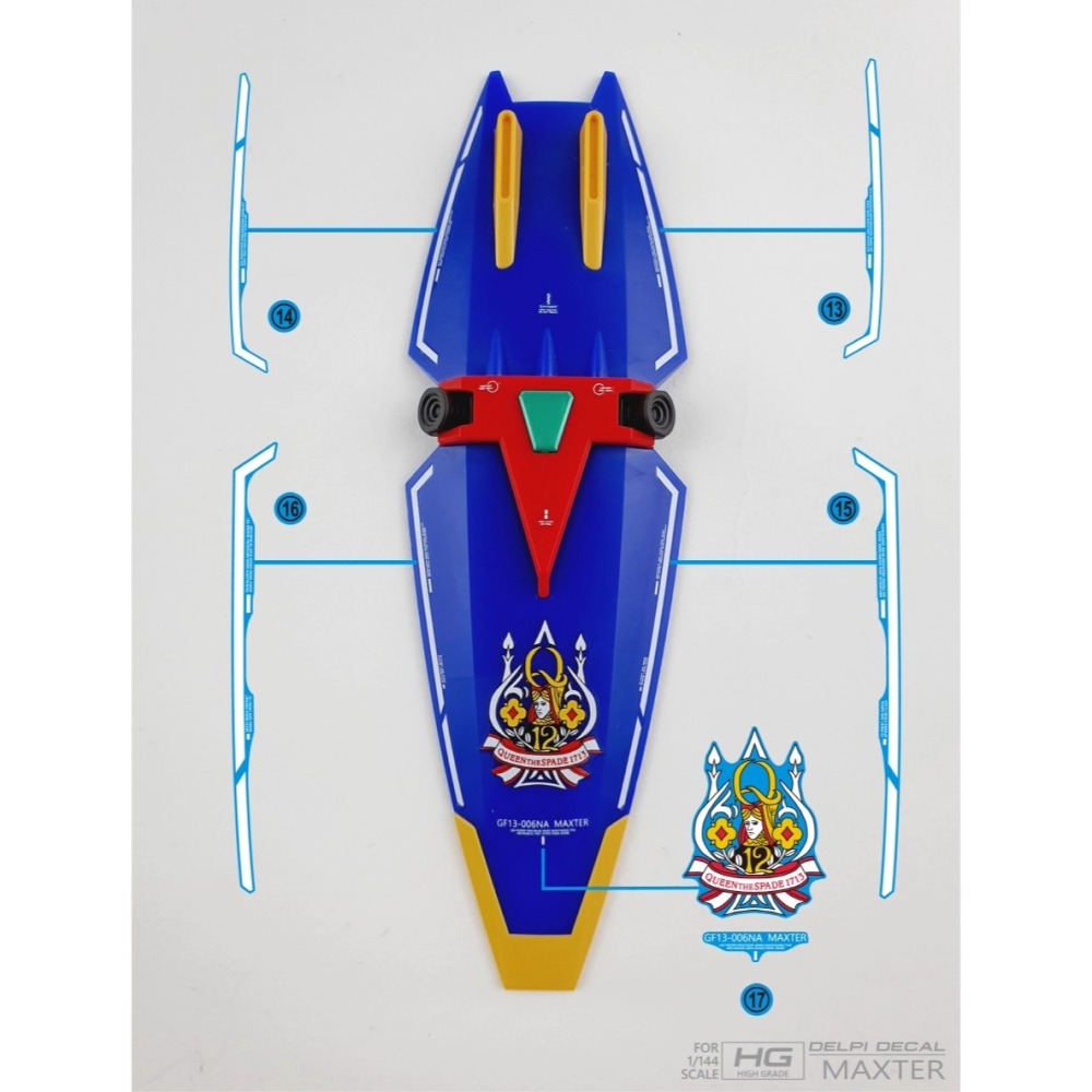 [BUOCO] 炎水貼 HG 1/144 巨星鋼彈（ GUNDAM MAXTER ）GF13-006NA 專用 螢光水貼-細節圖5
