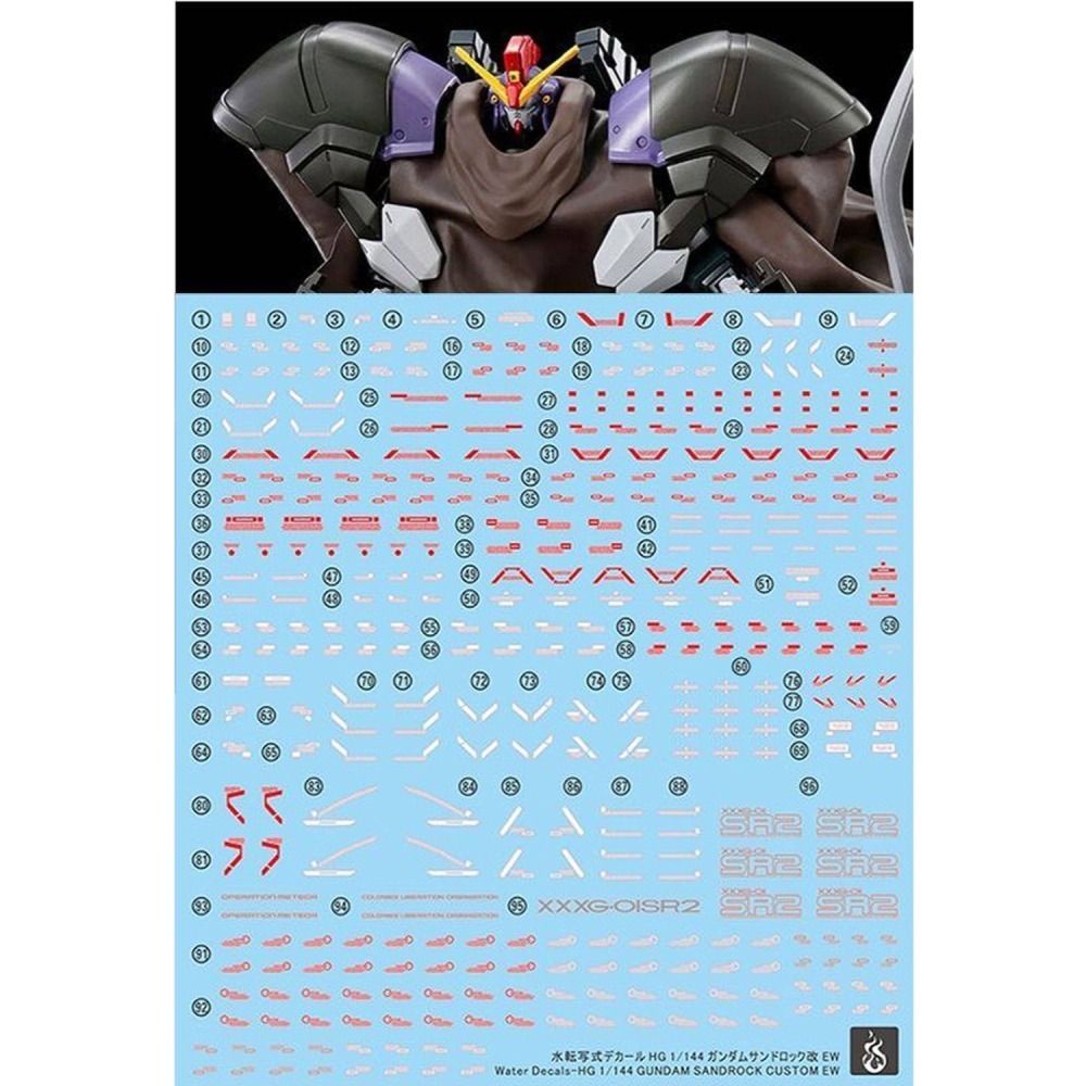 【BUOCO】炎水貼 HG 沙漠鋼彈改 EW XXXG-01SR2 螢光水貼 SANDROCK CUSTOM EW-細節圖2
