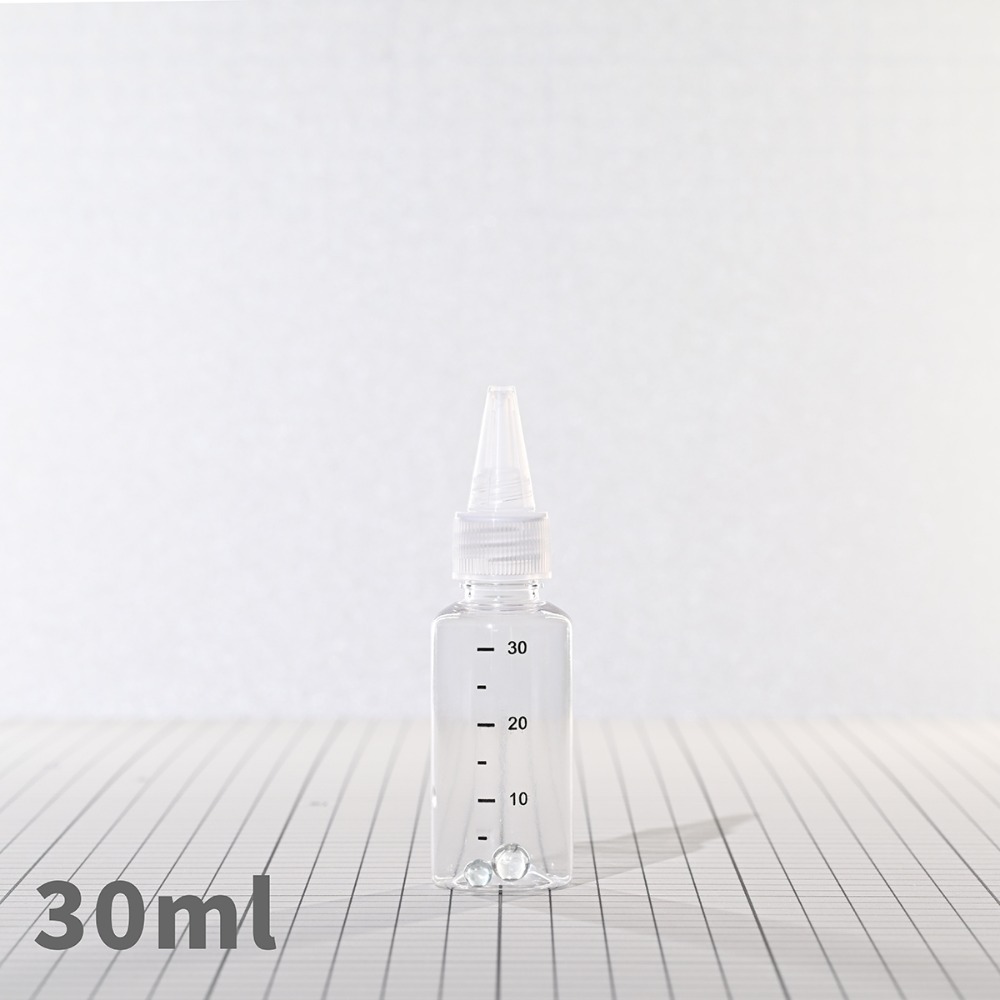 [BUOCO] PET 調漆瓶 尖嘴瓶 帶刻度 附6mm+8mm玻璃攪拌珠 分裝瓶 模型漆 顏料瓶-規格圖11