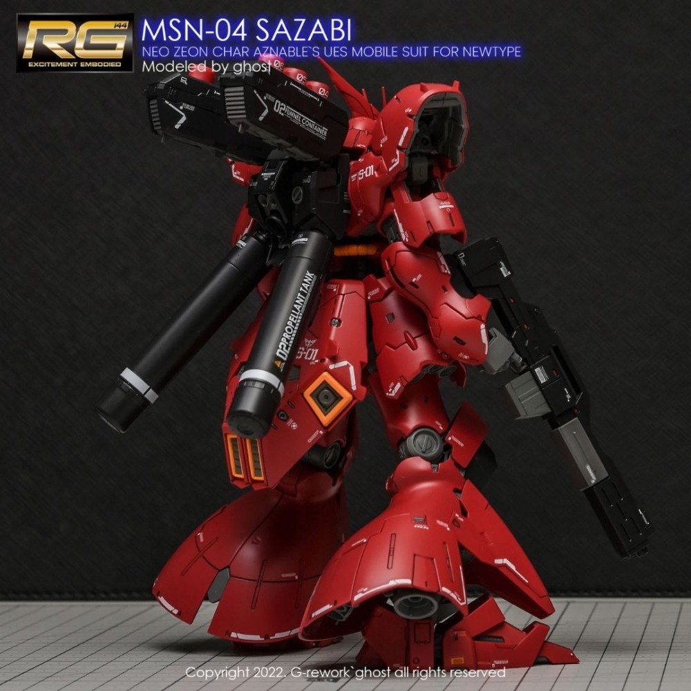 [BUOCO] 炎水貼 GHOST 1/100 沙薩比 御膳房模玩 山楂餅 RG 放大版 專用 螢光水貼 放大沙薩比-細節圖4