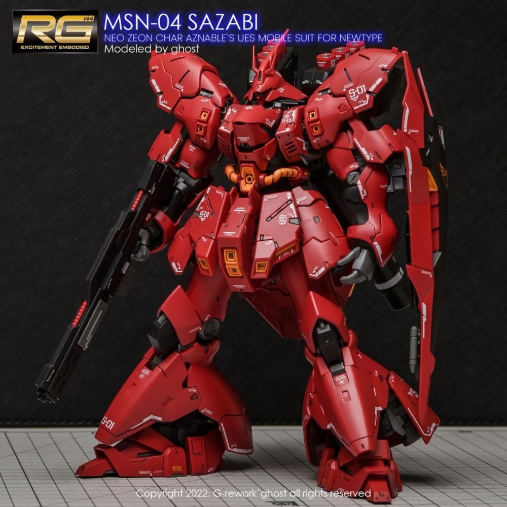 [BUOCO] 炎水貼 GHOST 1/100 沙薩比 御膳房模玩 山楂餅 RG 放大版 專用 螢光水貼 放大沙薩比-細節圖5