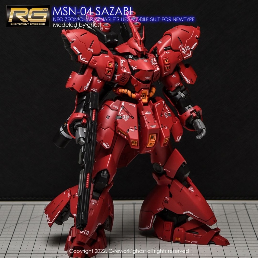 [BUOCO] 炎水貼 GHOST 1/100 沙薩比 御膳房模玩 山楂餅 RG 放大版 專用 螢光水貼 放大沙薩比-細節圖7
