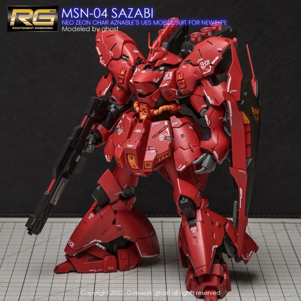[BUOCO] 炎水貼 GHOST 1/100 沙薩比 御膳房模玩 山楂餅 RG 放大版 專用 螢光水貼 放大沙薩比-細節圖8
