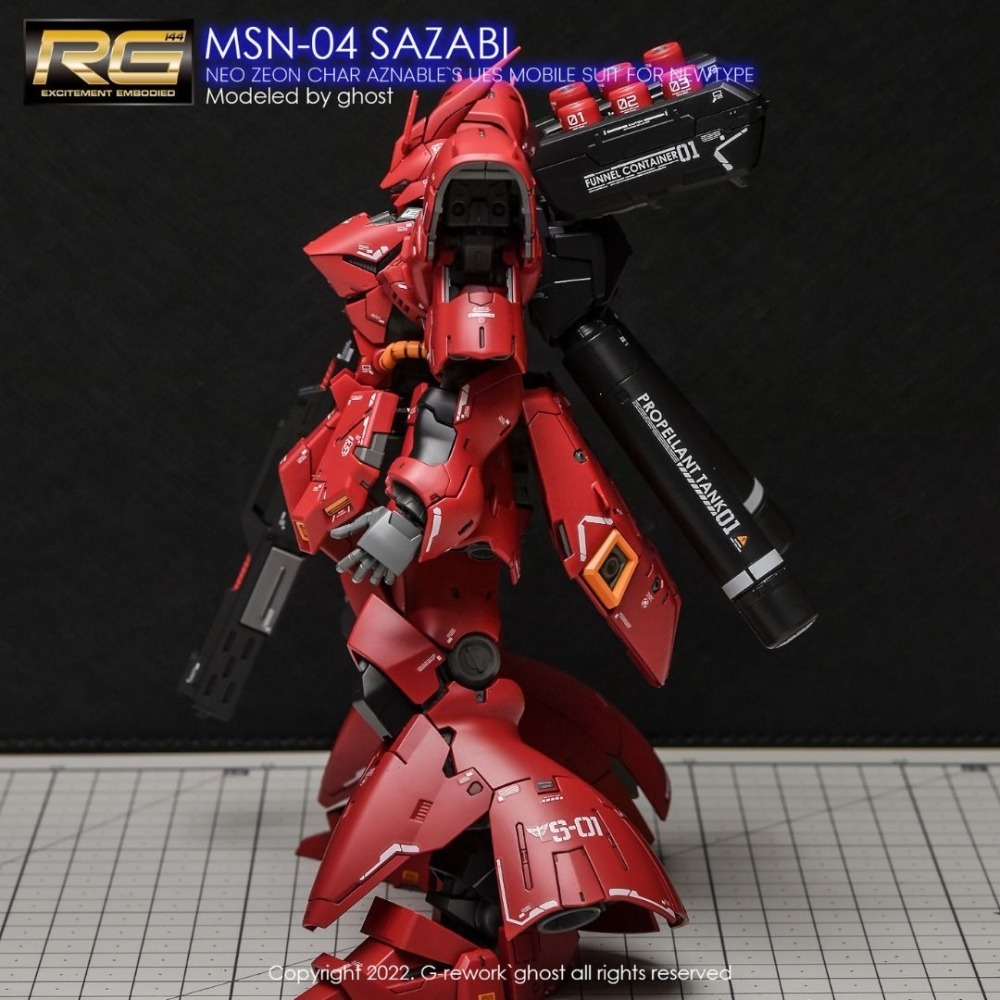 [BUOCO] 炎水貼 GHOST 1/100 沙薩比 御膳房模玩 山楂餅 RG 放大版 專用 螢光水貼 放大沙薩比-細節圖9