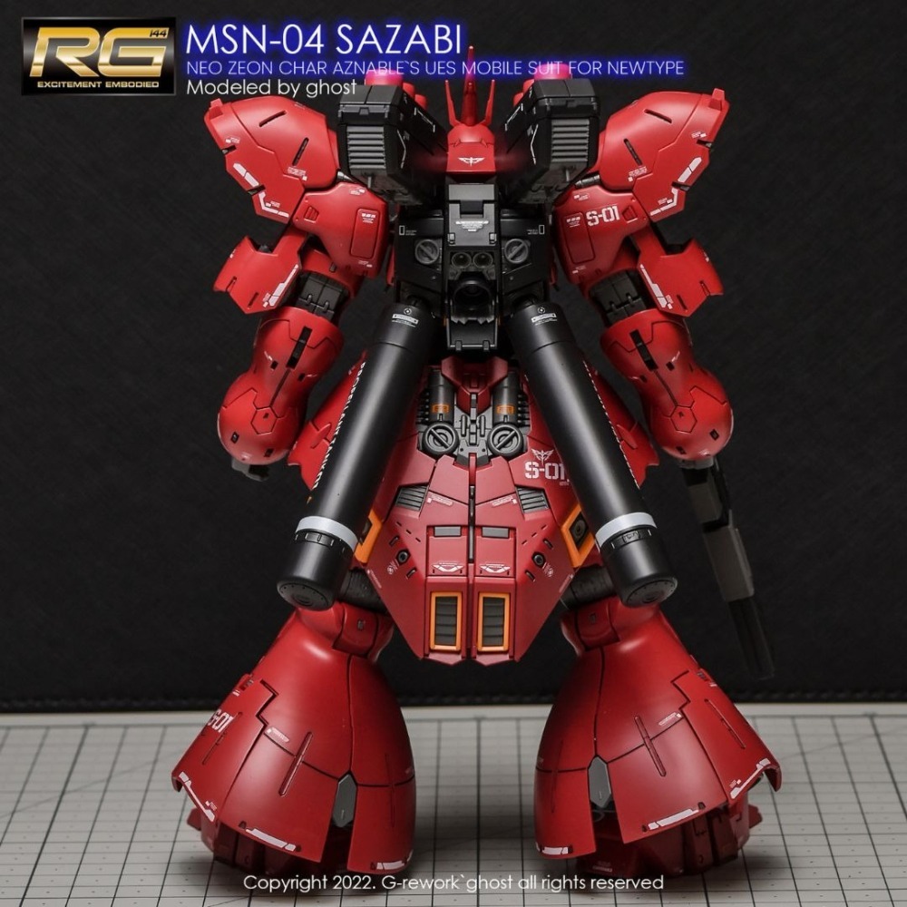 [BUOCO] 炎水貼 GHOST 1/100 沙薩比 御膳房模玩 山楂餅 RG 放大版 專用 螢光水貼 放大沙薩比-細節圖10