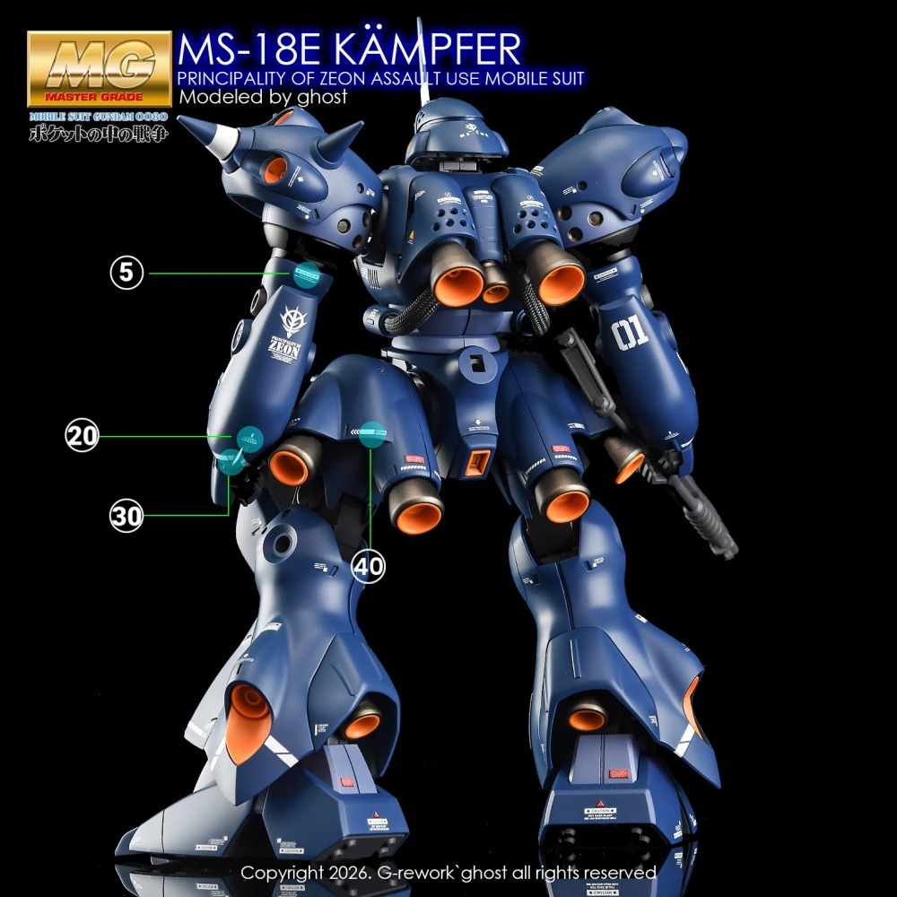[BUOCO] 炎水貼 GHOST MG 1/100 肯普法 ( KÄMPFER ) 口袋中的戰爭 螢光水貼-細節圖7
