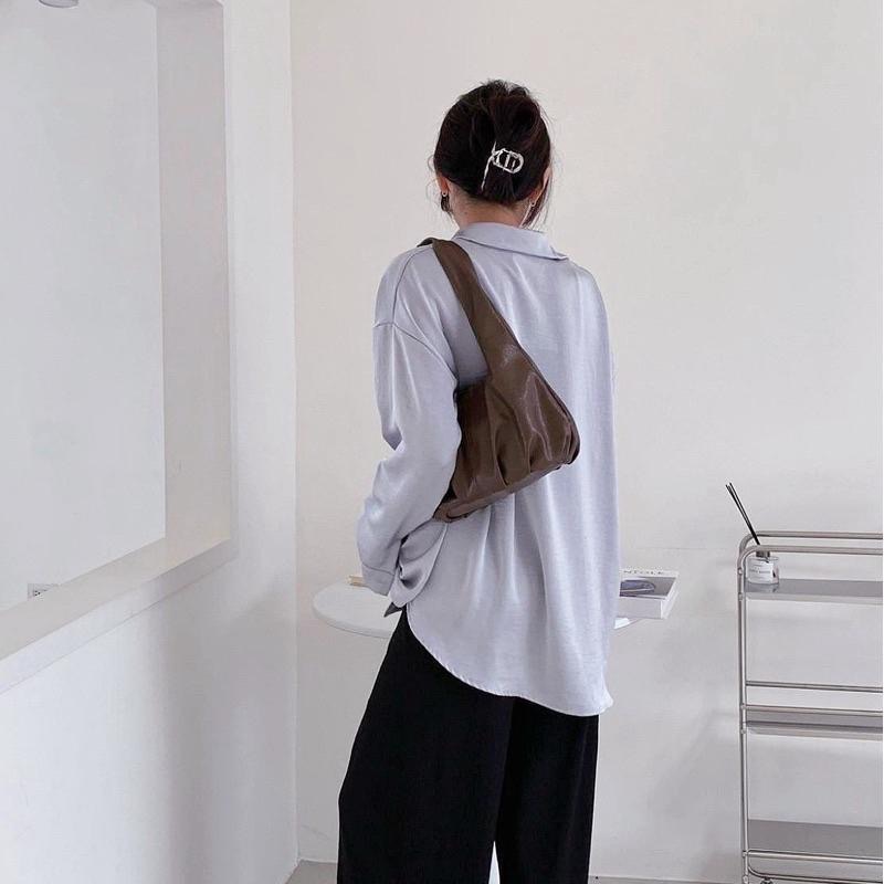 𝐖𝐚𝐘♡·現+預｜法式慵懶風單肩抓皺液下包 長夾可放 肩背包 手提包 托特包 女生包包✨-細節圖3