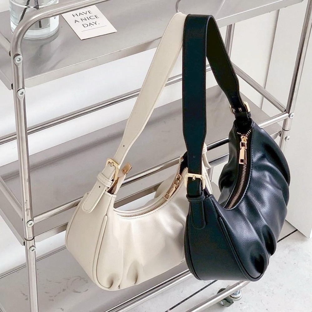 𝐖𝐚𝐘♡·現+預｜🔥熱銷爆款皺摺雲朵肩背包 半月包 手提包 液下包 單肩包 皺摺包 餃子包✨-細節圖7