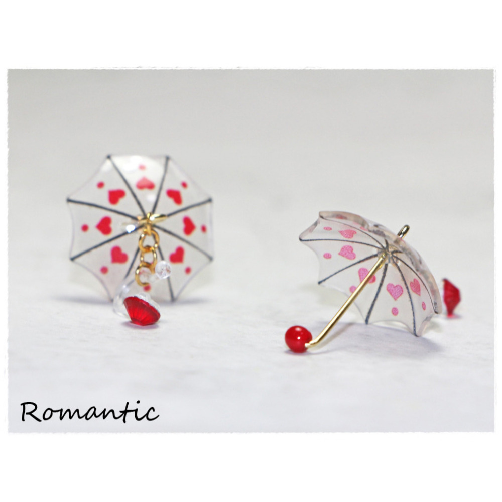 浪漫派飾品 G2127 傘下 雨傘 夾式耳環 矽膠耳環-細節圖2