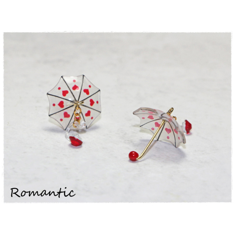 浪漫派飾品 G2127 傘下 雨傘 夾式耳環 矽膠耳環-細節圖3