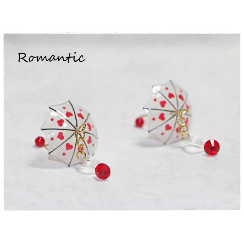 浪漫派飾品 G2127 傘下 雨傘 夾式耳環 矽膠耳環-細節圖5