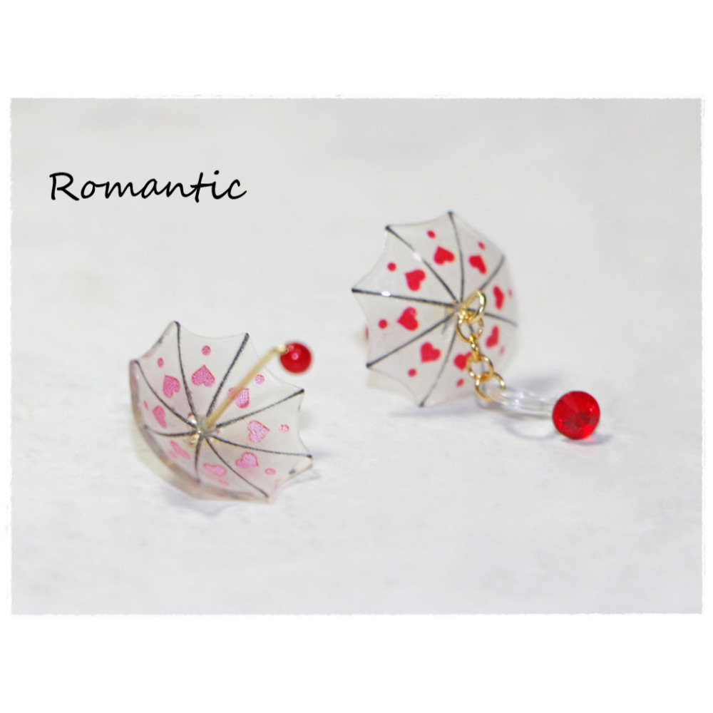 浪漫派飾品 G2127 傘下 雨傘 夾式耳環 矽膠耳環-細節圖6