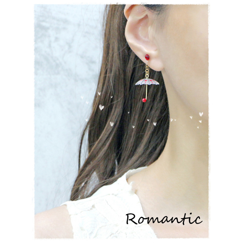 浪漫派飾品 G2127 傘下 雨傘 夾式耳環 矽膠耳環-細節圖7