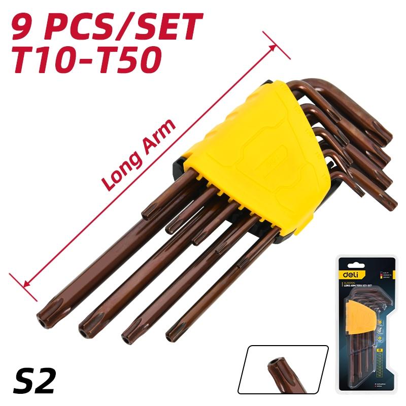 《tevc》deli tools 得力工具 9PCS 星型 L型扳手 T10~T50 TORX-細節圖3