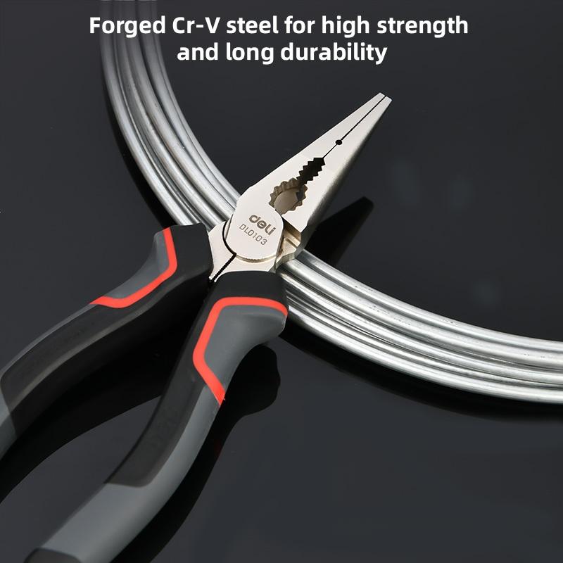 《tevc》deli tools 得力工具 PRO 專業尖嘴鉗 6＂尖嘴鉗 8＂尖嘴鉗-細節圖2