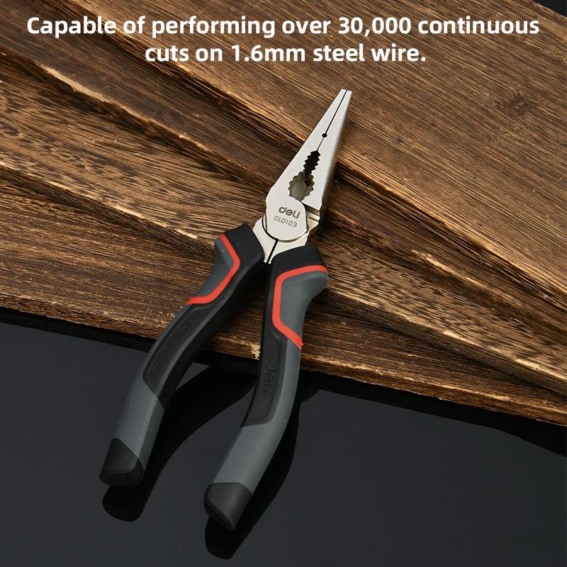 《tevc》deli tools 得力工具 PRO 專業尖嘴鉗 6＂尖嘴鉗 8＂尖嘴鉗-細節圖4